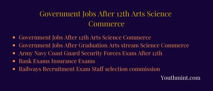 Government Jobs After Graduation Arts stream Science Commerce
