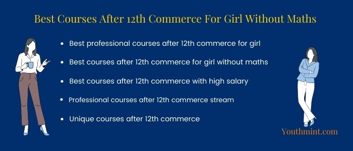 Best courses after 12th commerce for girl without Maths