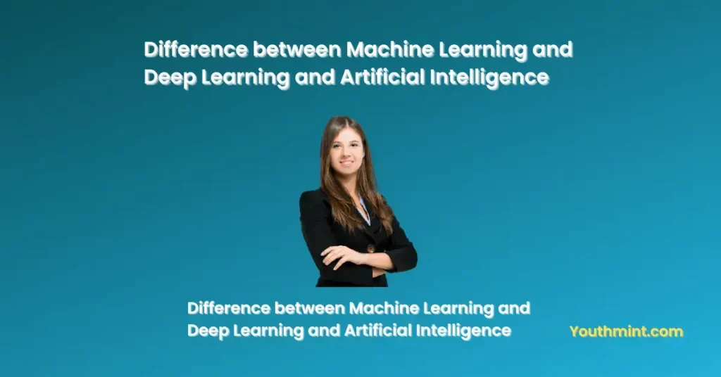 Difference between Machine Learning and Deep Learning and Artificial Intelligence