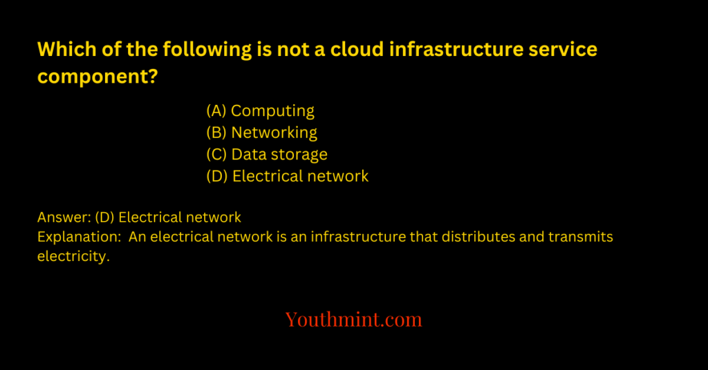Which of the following is not a cloud infrastructure service component?